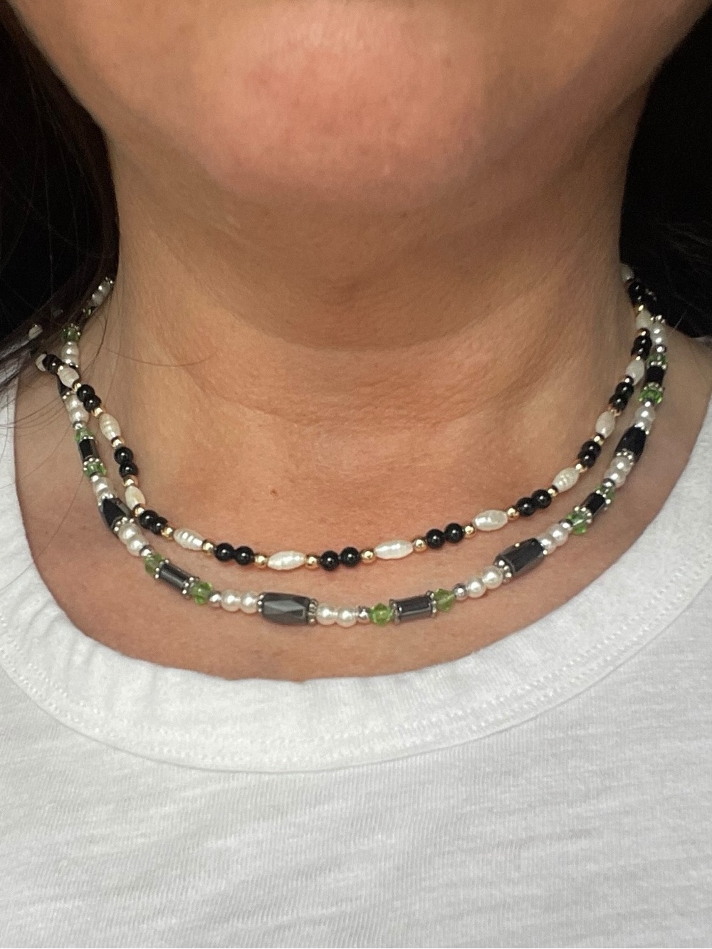 Beleza Curated Layered Faux Pearl & Crystal Necklace Set